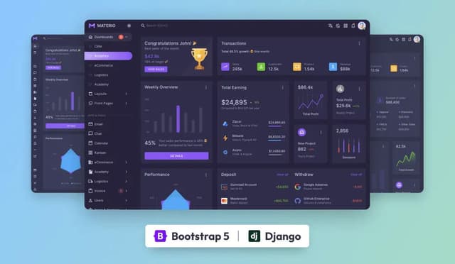 Materio Dashboard PRO – Django 5