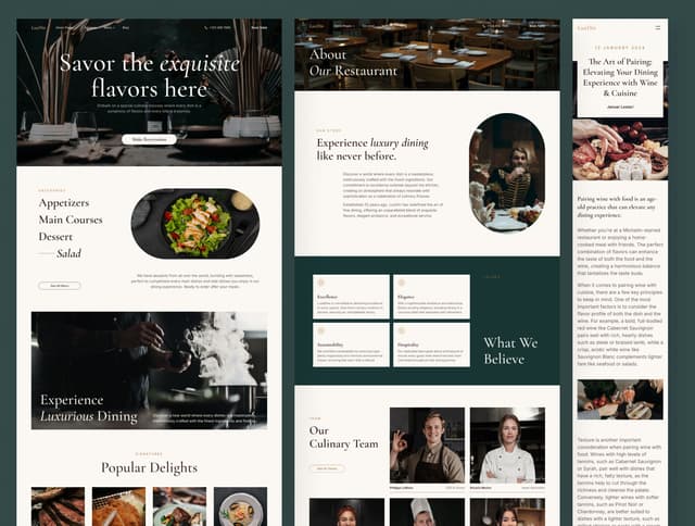 LuxDin - Luxury Restaurant Website