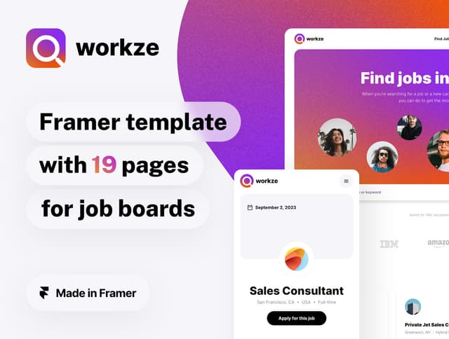 Workze job board template for