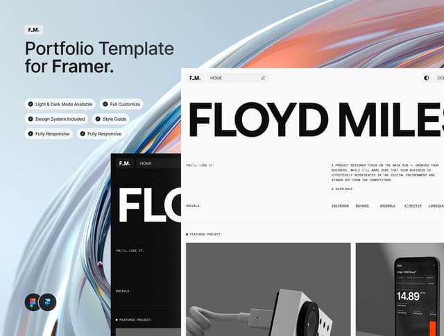 Portfolio Framer template for Product Designer