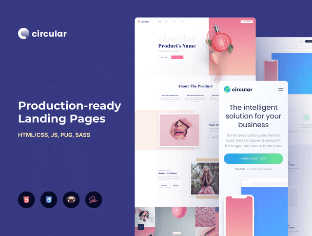 Circular Landing Pages HTML