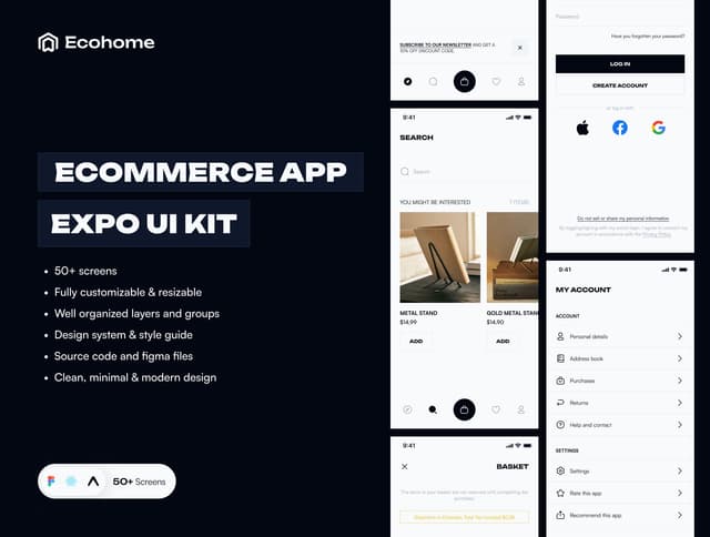 Ecohome Ecommerce React Native & Expo UI Kit