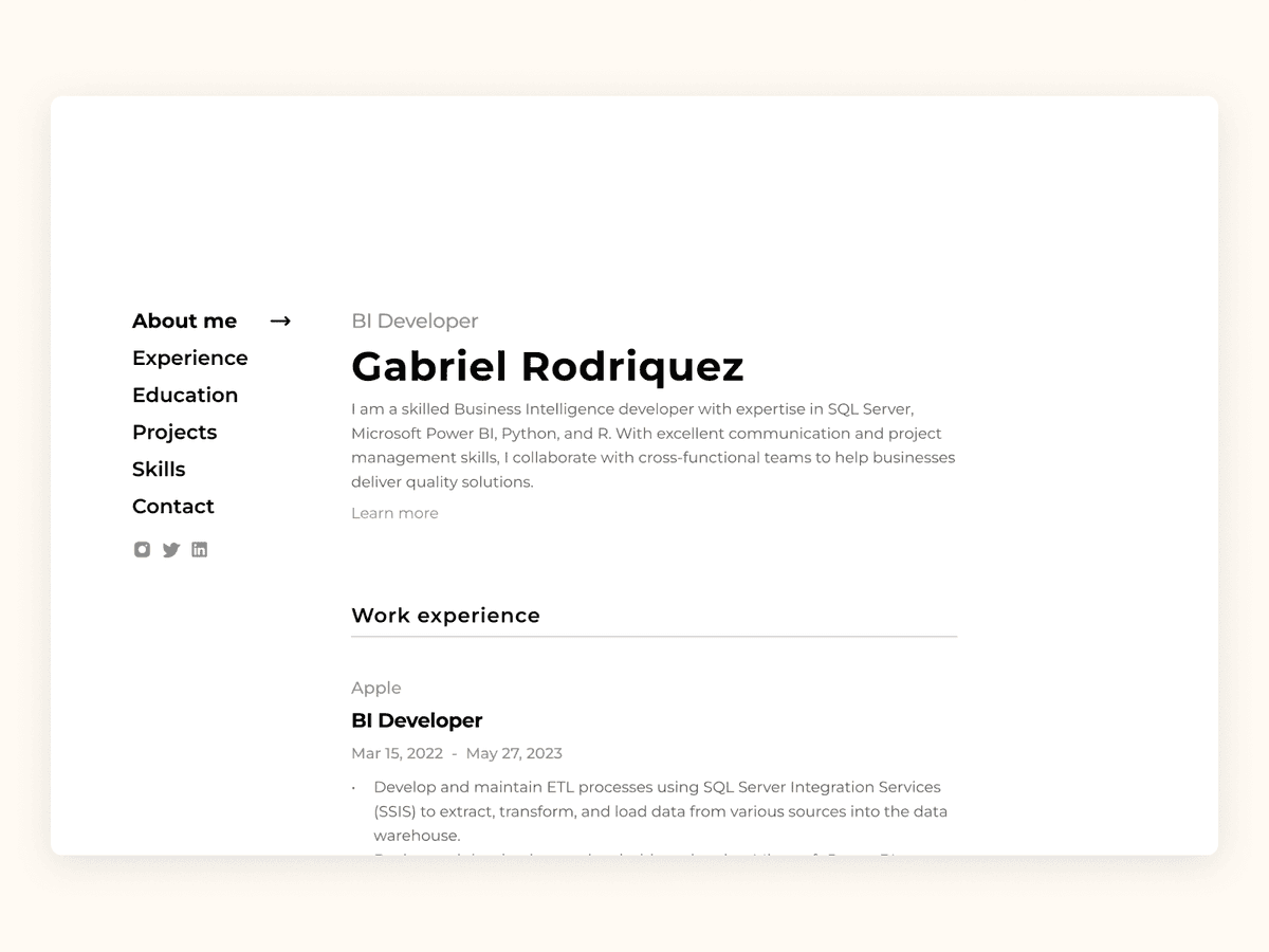 Minimalistic Resume