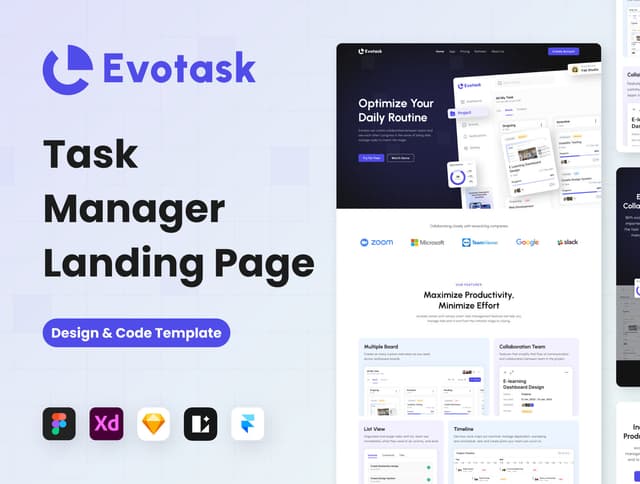 Evotask - Task Manager Landing Page