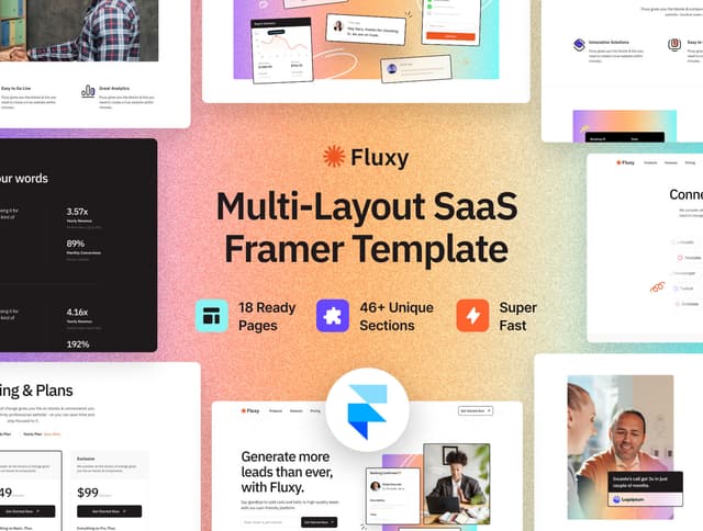 Fluxy - Multi-layout Framer SaaS