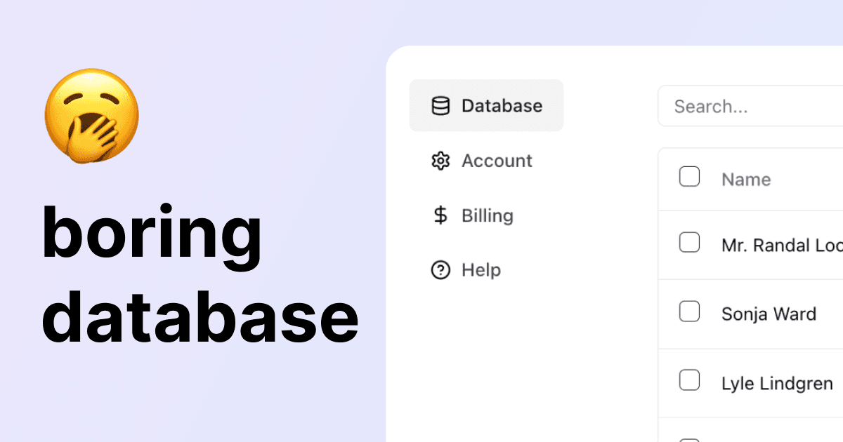 Boring Database