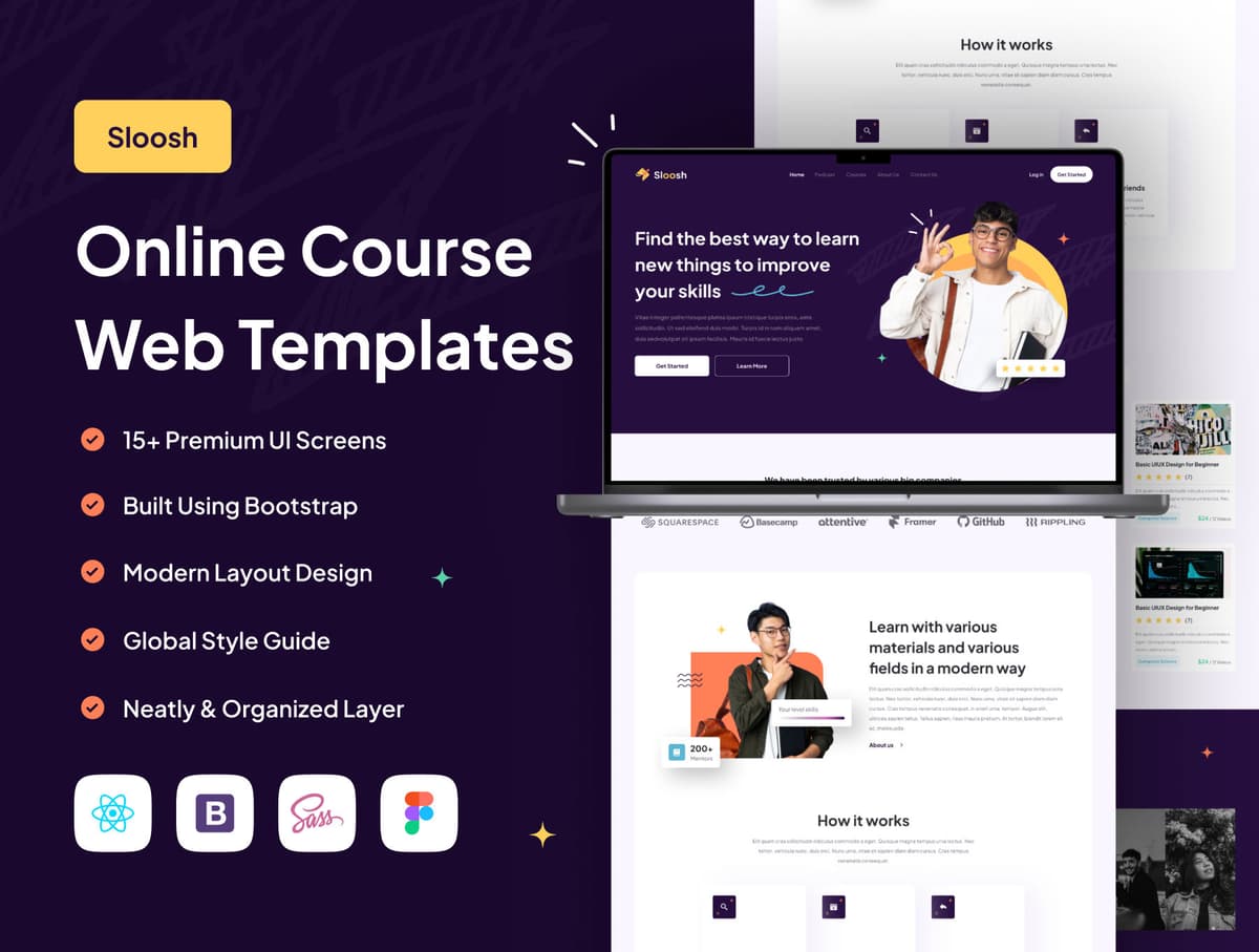 Sloosh - Online Course Web Templates