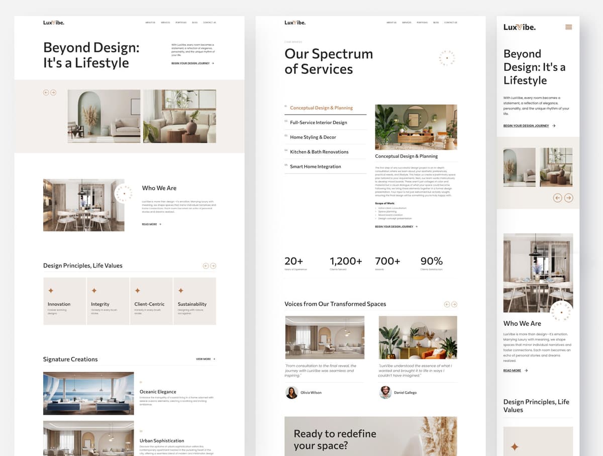 Luxvibe - Interior Design Website