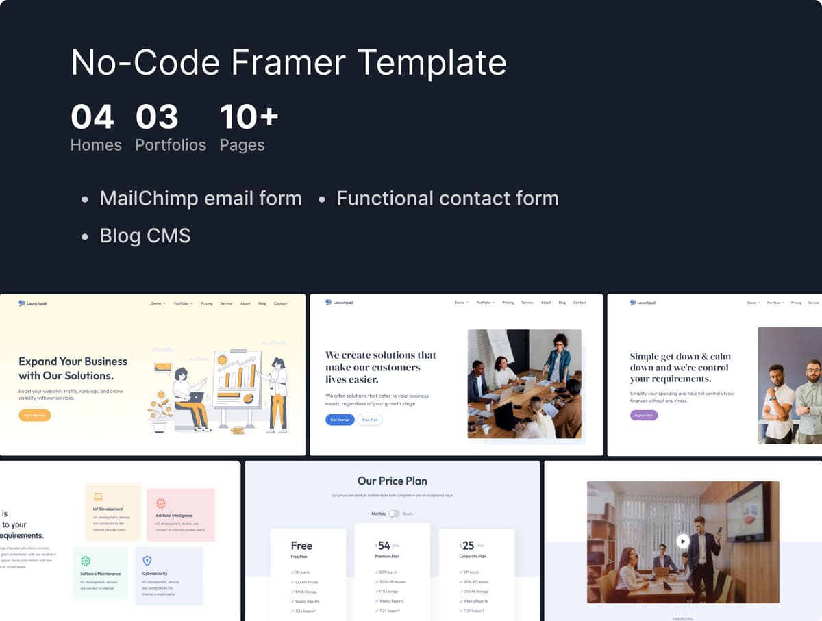 Launchpad – Framer website template