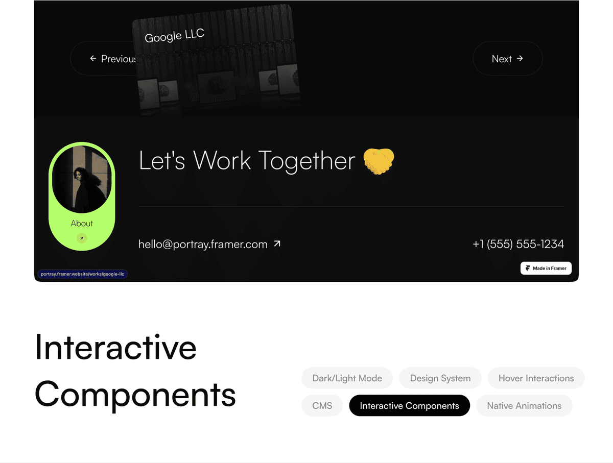 Portray: Framer Portfolio