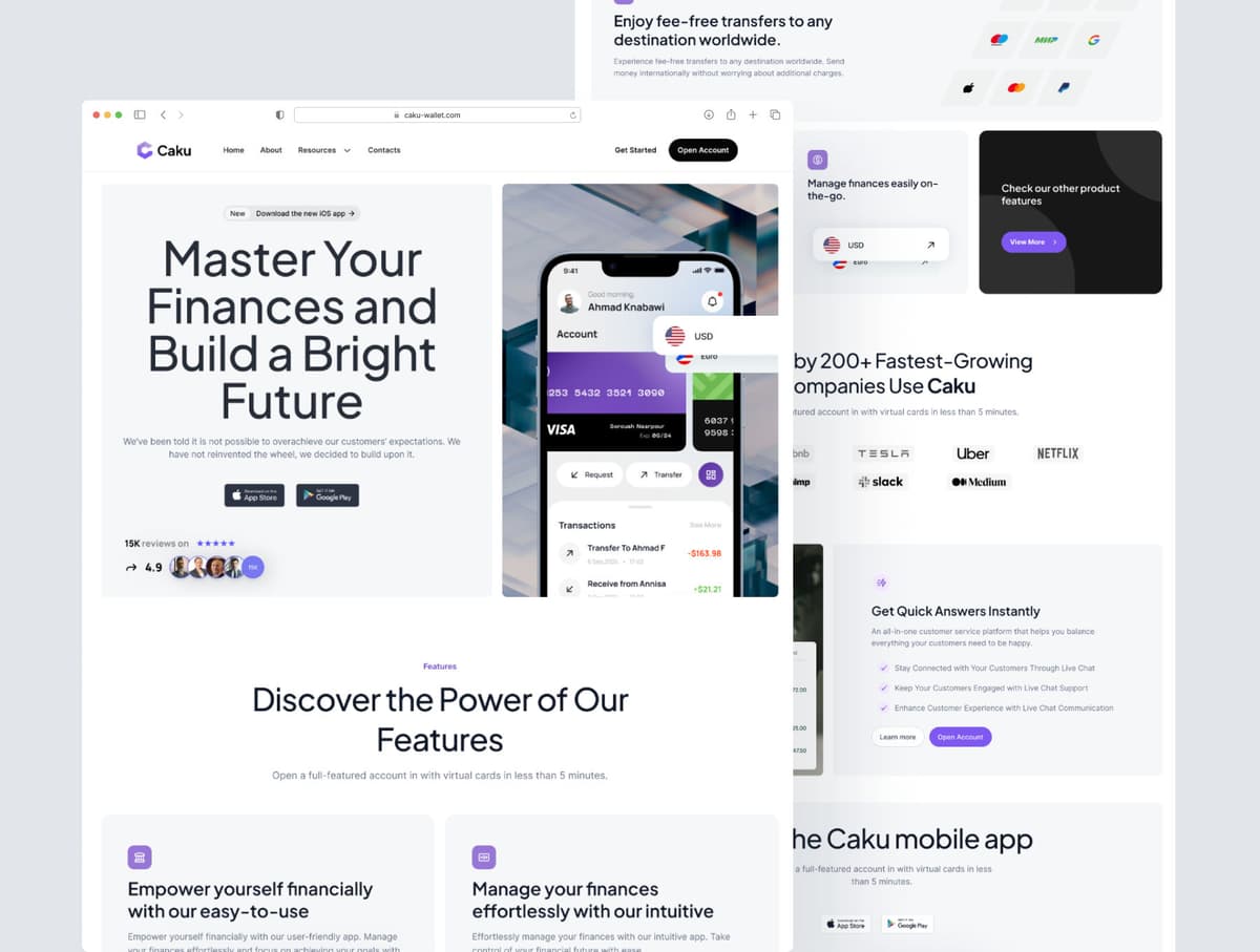 Caku - SaaS Financial Framer template