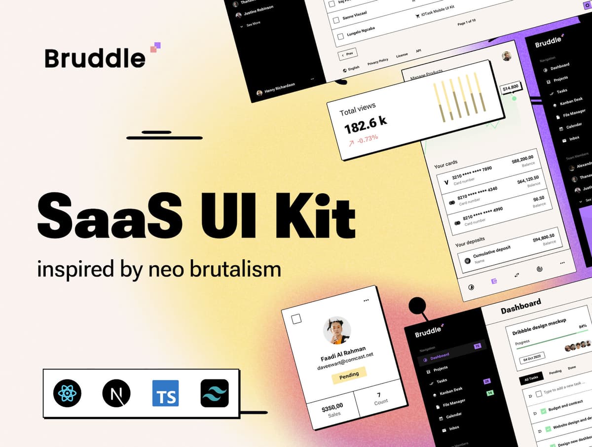 Bruddle - Neo brutalism coded UI Kit