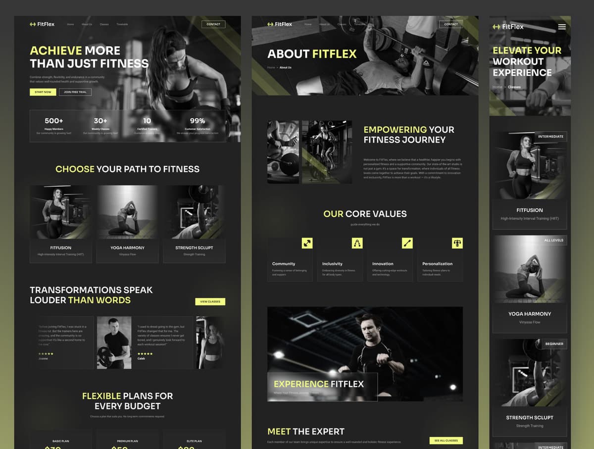 FitFlex - Fitness Studio Website