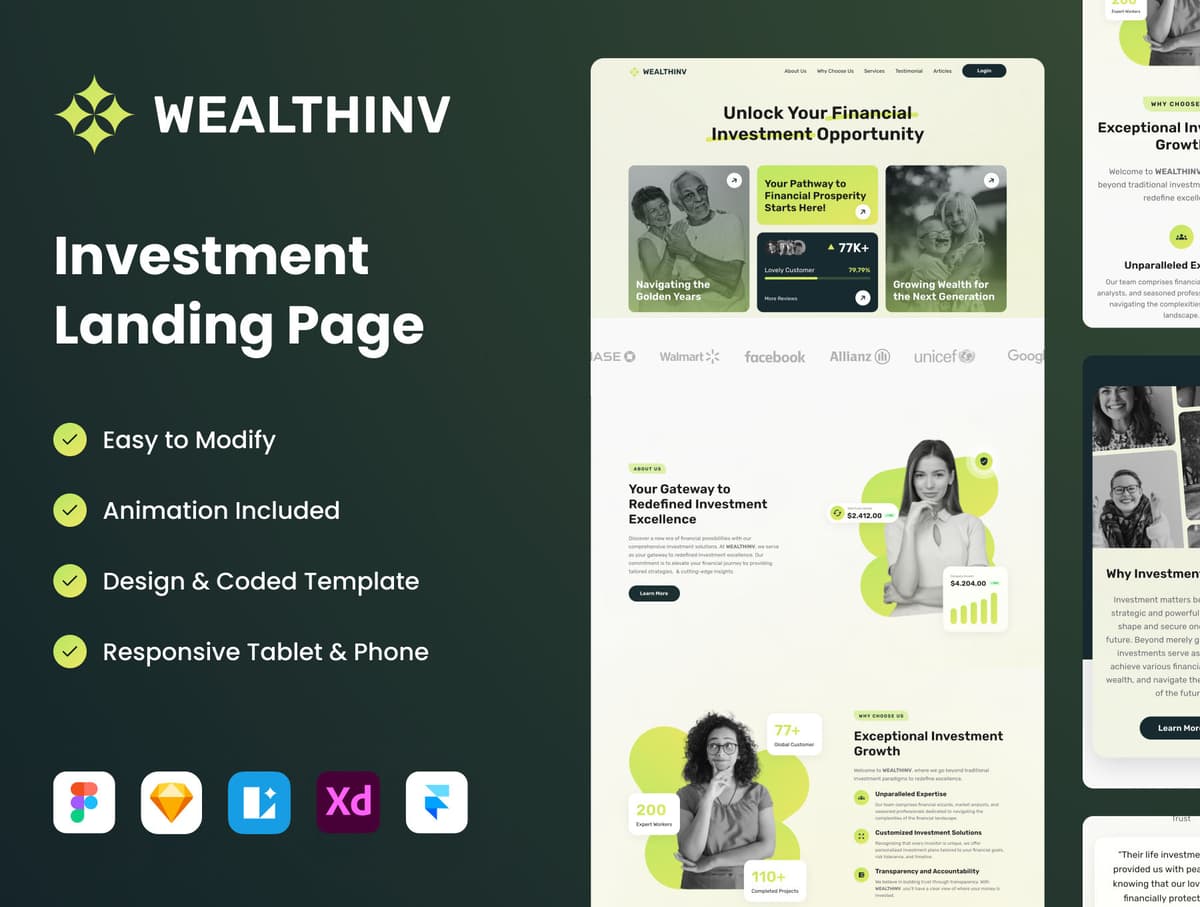 WealthInv - Investment Landing Page