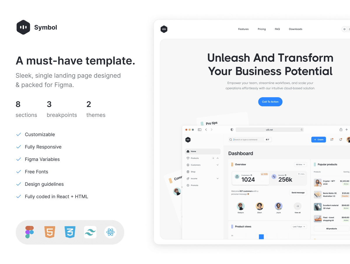 Symbol: SaaS Platform Landing Page