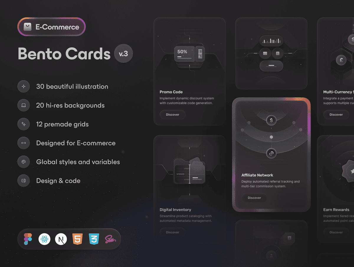🍱 Bento Cards: E-commerce