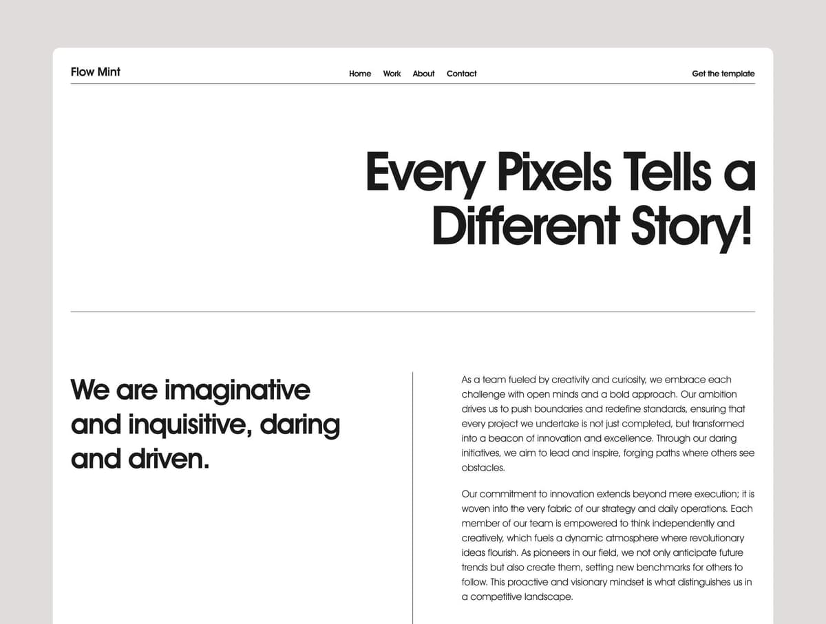 Flowmint Portfolio coded template