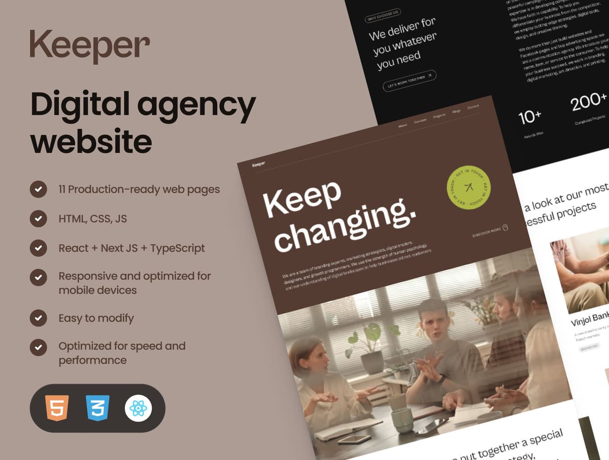 Keeper - Digital agency coded website