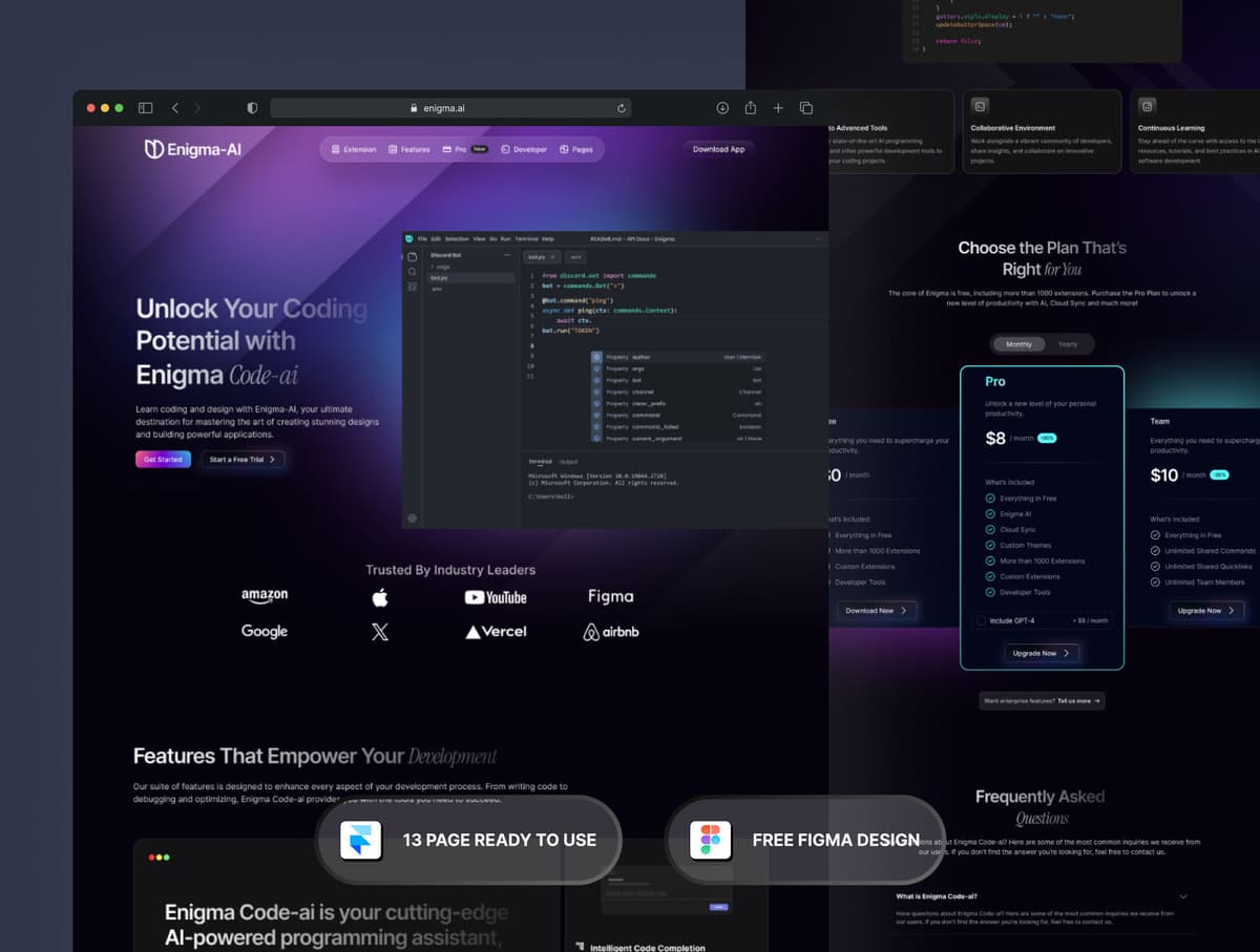 Enigma - Landing Page