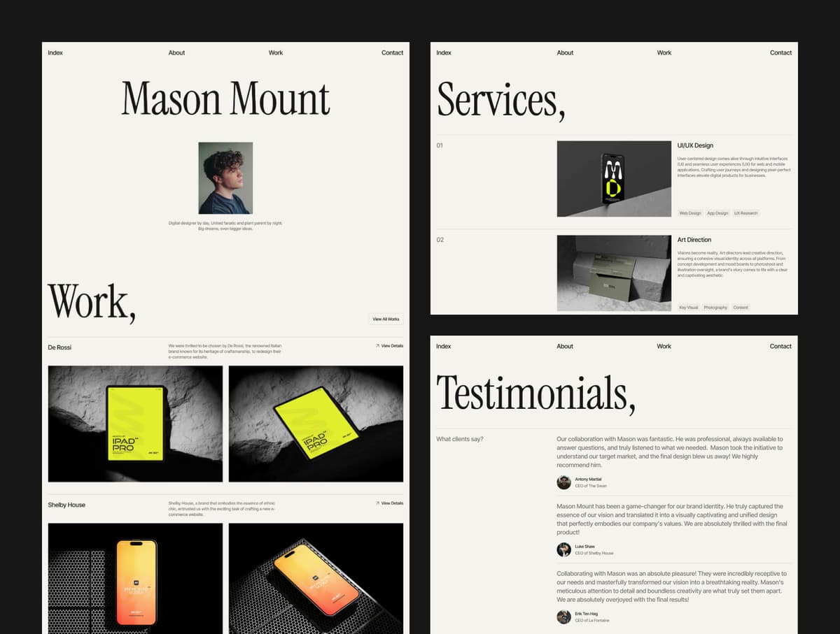 Mason Mount - Minimal Portfolio